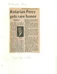 Rotarian Percy gets rare honor