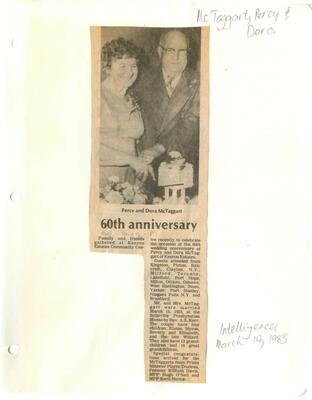 60th anniversary of Percy and Dora McTaggart