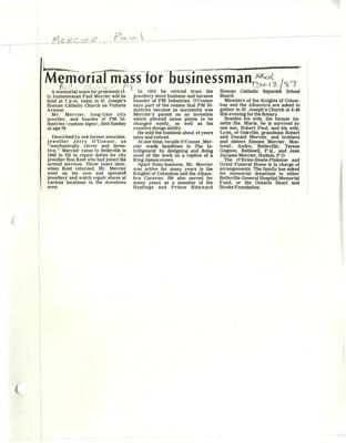 Memorial mass for businessman