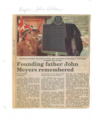 Founding father John Meyers remebered