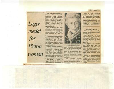 Leger medal for Picton woman