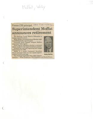 Superintendent Moffat announces retirement