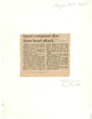 Local composer dies from heart attack