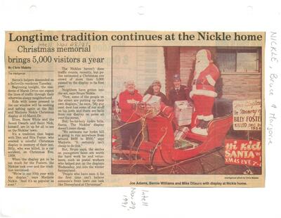 Longtime tradition continues at the Nickle home