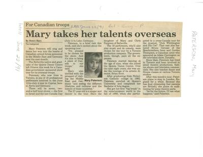 Mary takes her talents overseas