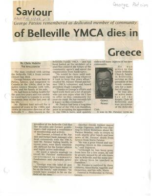 Saviour of Belleville YMCA dies in Greece