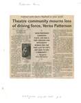 Theatre community mourns loss of driving force, Verna Patterson