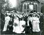 Wedding party and guests at the wedding of Alma Maude Mary Freeman & William Asbury Buchanan, at "Maplehurst", now 906 Brant St, 1903