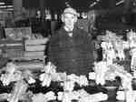 William MacDonald with his celery stall at the Hamilton Market, ca 1960