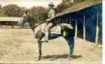 Frederick W. Gallagher, mounted on a horse, ca 1900