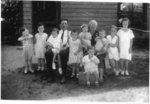 Richard and Annie White with nine of their grandchildren, La Salle Park, 1934