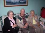 Alma Aylett (nee Cutter, at 93), Robert Cutter (at 97) and Norma Thornborrow (nee Cutter, at 89), July 2010