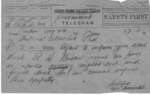Government telegram reporting R. H. Bullock missing in action, 1918