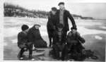 Theo, Dick and Reg Bullock on the bay in winter, n.d.