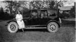 Annie Bullock and new Bullock family car, ca 1920s