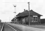 Burlington Grand Trunk Railway station at Freeman, ca 1955