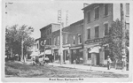 Brant Street, Burlington, Ont. -- view of Royal Bank with large awning; postmarked June 27, 1914