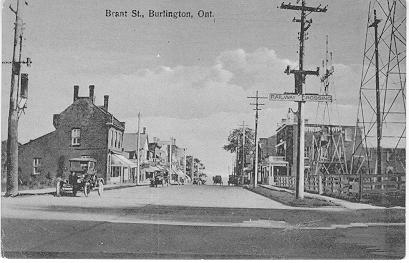 Brant St., Burlington, Ont. -- view of Railway Crossing