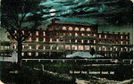The Brant Hotel, Burlington Beach, Ont -- Exterior, night view; postmarked July 19, 1910