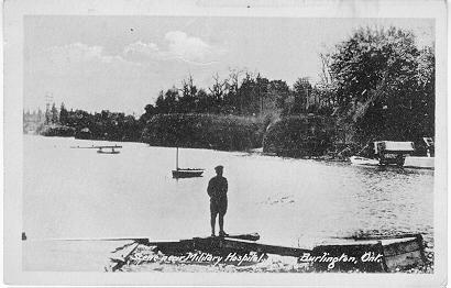 Scene near Military Hospital. Burlington Ont. -- Man near water