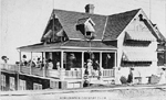 Burlington Country Club -- Exterior, rear entrance and verandah; postmarked February 2, 1912