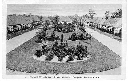 Pig and Whistle Inn, Bronte, Ontario. Bungalow Accomodation. -- Exterior, Bungalow village.