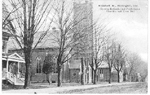 Elizabeth St., Burlington, Ont. -- Exteriors of 2 Churches and Town Hall; postmarked October 14, 1908