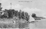 Lake Shore, Burlington, Ont. -- view of a sailboat; postmarked February (?) 1, 1910