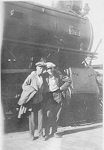 Art Brame and Garfield Walker at the train station, Brandon, Manitoba,  1923