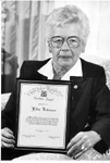 Edna Robinson, recipient of the Zonta Club of Burlington Founders Award, 1986