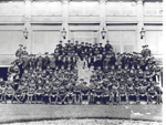 Wounded Soldiers and Nurses in front of the Brant Military Hospital (formerly the Brant Hotel), ca  1919