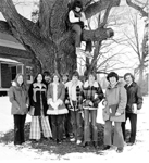 Students visiting "Pine Hall", the Van Norman - Breckon House, 955 Century Drive,  ca  1975