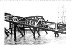 Burlington Canal, broken bascule bridge, 1952