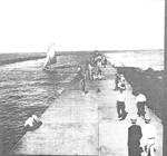 Burlington Beach--View along the Piers [ca 1910]