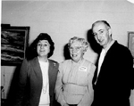 Burlington Historical Society  President Florence Meares with Margaret and Bob Lansdale, 1987