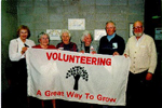 Burlington Historical SocietyVolunteer Appreciation Night, April 1995:  Ruth Borthwick, Bonnie Nordby, Florence Meares, Jean Galloway, Len Nordby and Mac Pearston