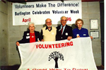 Burlington Historical Society Volunteer Appreciation Night, April 1996: Florence Meares, Mac Pearston, John Borthwick and Ruth Borthwick