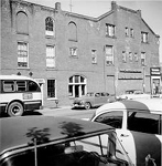 Burlington Motors, west elevation, north-east corner of John Street and Lakeshore Road, 1960