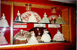 Porcelain figurines made by Mrs Phyllis Cartwright, on display in her house, where she hosted  an Ireland House Fundraising dinner,1980s