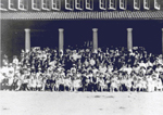 Group in front of La Salle Park Pavilion, Aldershot, ca 1920