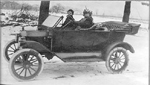 Cousins William (Bill) Flatt Jr. & Maud Poteous in Andrew Porteous' Ford car