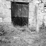 Detail of door and foundation, Dakota Mill, Cedar Springs Road, 1974