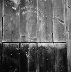 Detail of stencil on door, Dakota Mill, Cedar Springs Road, 1974