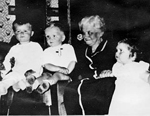Bullock Family -- Nora Bullock with Grandchildren Michael Bullock, Paul Paterson, Darlene Robinson