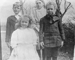 Hall Family -- The Hall Children, clockwise from top left: Russel (7), Hazel (12), Wallace (9) and Gladys (4)