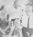 Peart Family -- Mrs. Annie Smale, centre with (l-r): Mary Smale, Roy Smale, Russel Smale, 1963