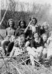 Girl Guides -- Mary Burton-Nicholson and Georgean Zimmerman with their Girl Guide troupe, view 1