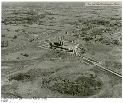 Aerial view of New Bakelite Co. plant