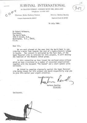 Letter from Barbara Bentley to Robert McNamara