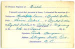 Certificat de mariage de / Marriage certificate of Rodolphe Danis & Thérèse Dubuc